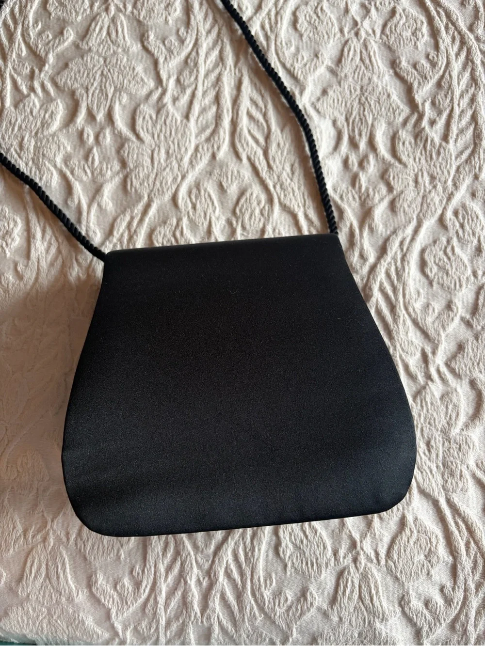 Nordstrom Black Evening Clutch with Rope Shoulder Strap